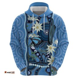 australia flannel flower with superb fairy wren hoodie aboriginal art