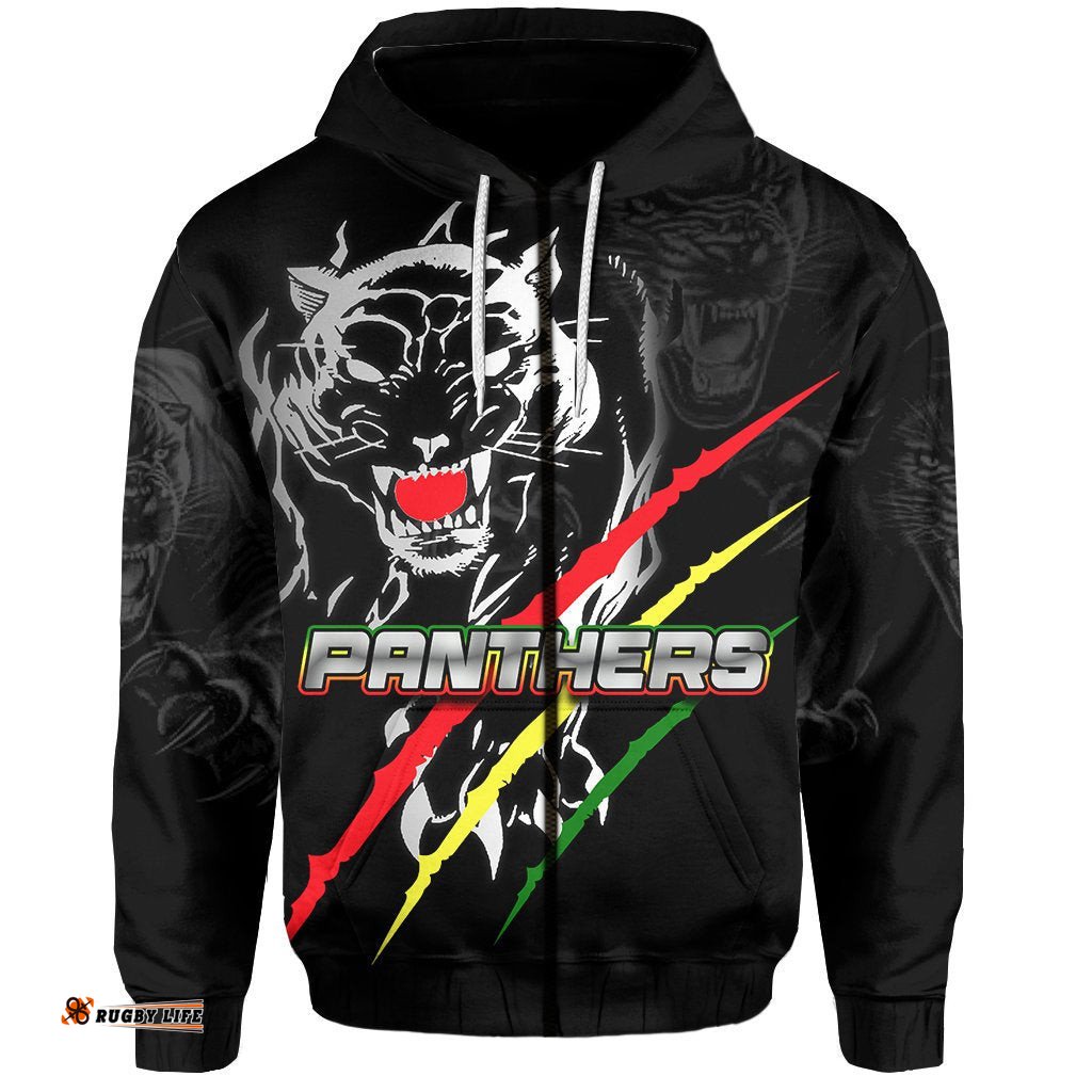 custom personalised panthers zip hoodie claws black panthers 06
