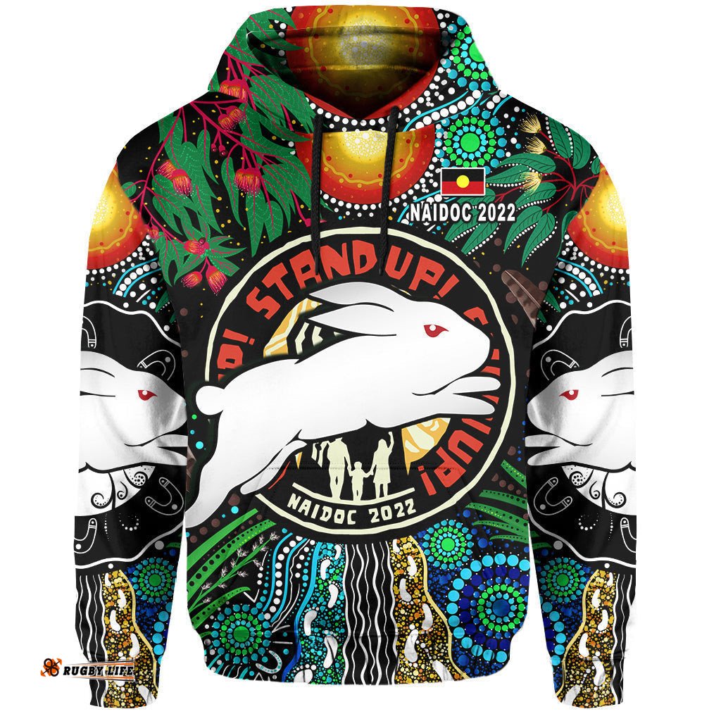 custom personalised rabbitohs naidoc week hoodie aboriginal get up