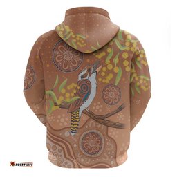 kookaburra aboriginal dot painting hoodie