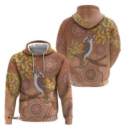 kookaburra aboriginal dot painting hoodie