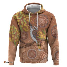 kookaburra aboriginal dot painting hoodie