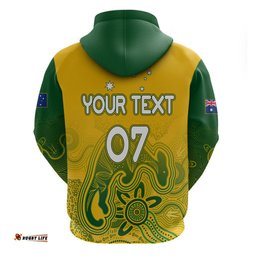personalised australia soccer indigenous hoodie women world cup matildas gradient ver