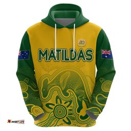 personalised australia soccer indigenous hoodie women world cup matildas gradient ver