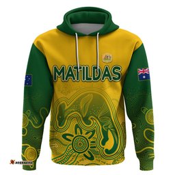 personalised australia soccer indigenous hoodie women world cup matildas gradient ver