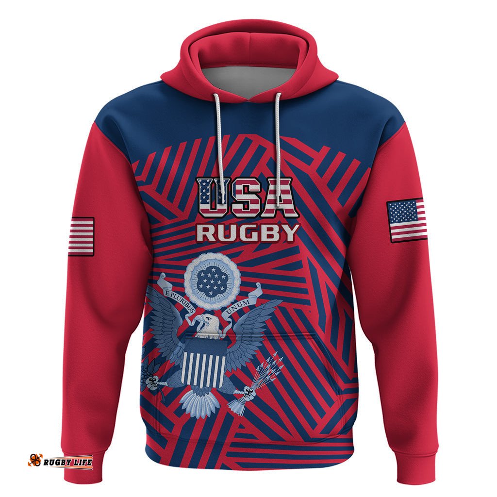 personalised united states rugby hoodie usa go eagles pacific