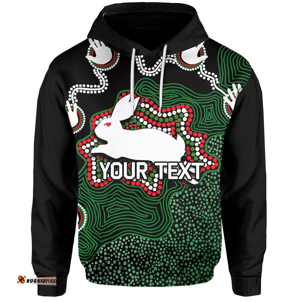 custom personalised rabbitohs hoodie aboriginal 2