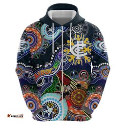 custom naidoc week 2024 carlton blues hoodie australia aboriginal dot painting