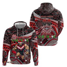 merry christmas afl bombers hoodie aboriginal santa football mascot