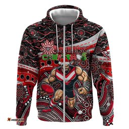 merry christmas afl bombers hoodie aboriginal santa football mascot