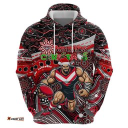 merry christmas afl bombers hoodie aboriginal santa football mascot