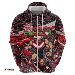 merry christmas afl bombers hoodie aboriginal santa football mascot