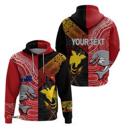personalised png hunters mix aussie dolphins rugby hoodie motu and aboriginal half half