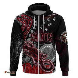 personalised naidoc week afl saints hoodie aboriginal dot art lizard mix boomerang