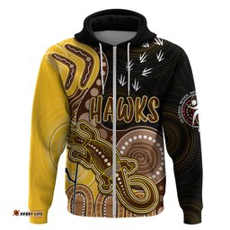 personalised naidoc week afl hawks hoodie aboriginal dot art lizard mix boomerang