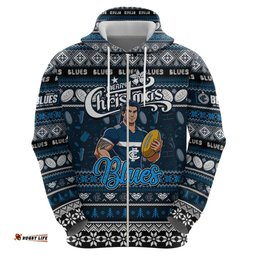 personalized blues football xmas hoodie australia afl mascot