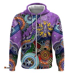 custom naidoc week 2024 fremantle dockers freo hoodie australia aboriginal dot painting
