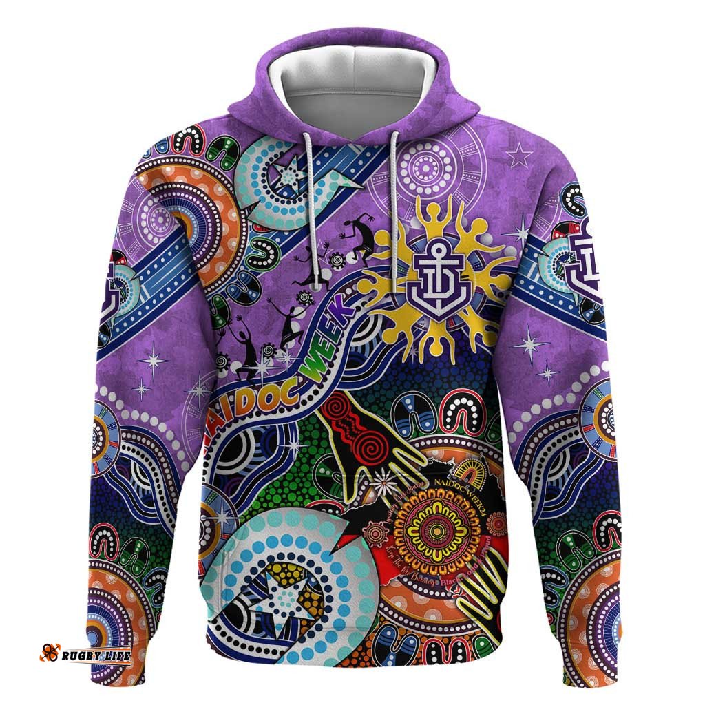 custom naidoc week 2024 fremantle dockers freo hoodie australia aboriginal dot painting