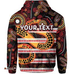 custom personalised parramatta eels zip hoodie aboriginal tribal style black