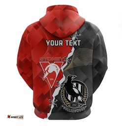 personalised collingwood and swans football hoodie together sporty style