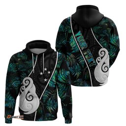 personalised new zealand hoodie paua shell maori manaia with silver ferns