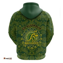 australia rugby hoodie wallabies go champions indigenous art