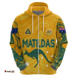 personalised aussie matildas hoodie women world cup marble patterns