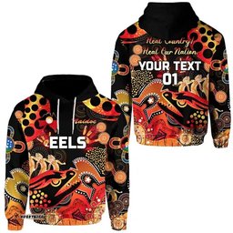 custom personalised parramatta hoodie eels indigenous naidoc heal country heal our nation black custom text and number 04