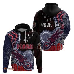 personalised naidoc week afl demons hoodie aboriginal dot art lizard mix boomerang