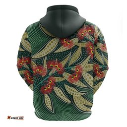 australian native eucalyptus plant hoodie aboriginal dot art