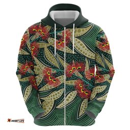 australian native eucalyptus plant hoodie aboriginal dot art