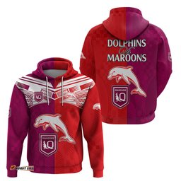nrl dolphins combine queensland origin hoodie sporty style