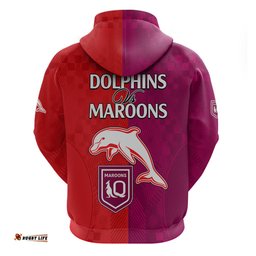 nrl dolphins combine queensland origin hoodie sporty style