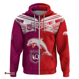 nrl dolphins combine queensland origin hoodie sporty style