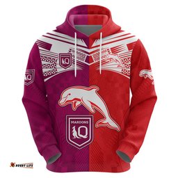 nrl dolphins combine queensland origin hoodie sporty style