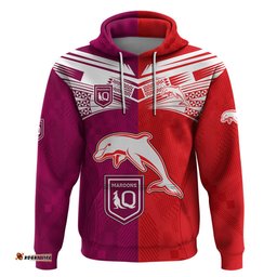 nrl dolphins combine queensland origin hoodie sporty style