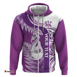 personalised new zealand darts hoodie aotearoa fern mix paua shell manaia purple