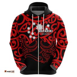 matariki new zealand hoodie maori new year red