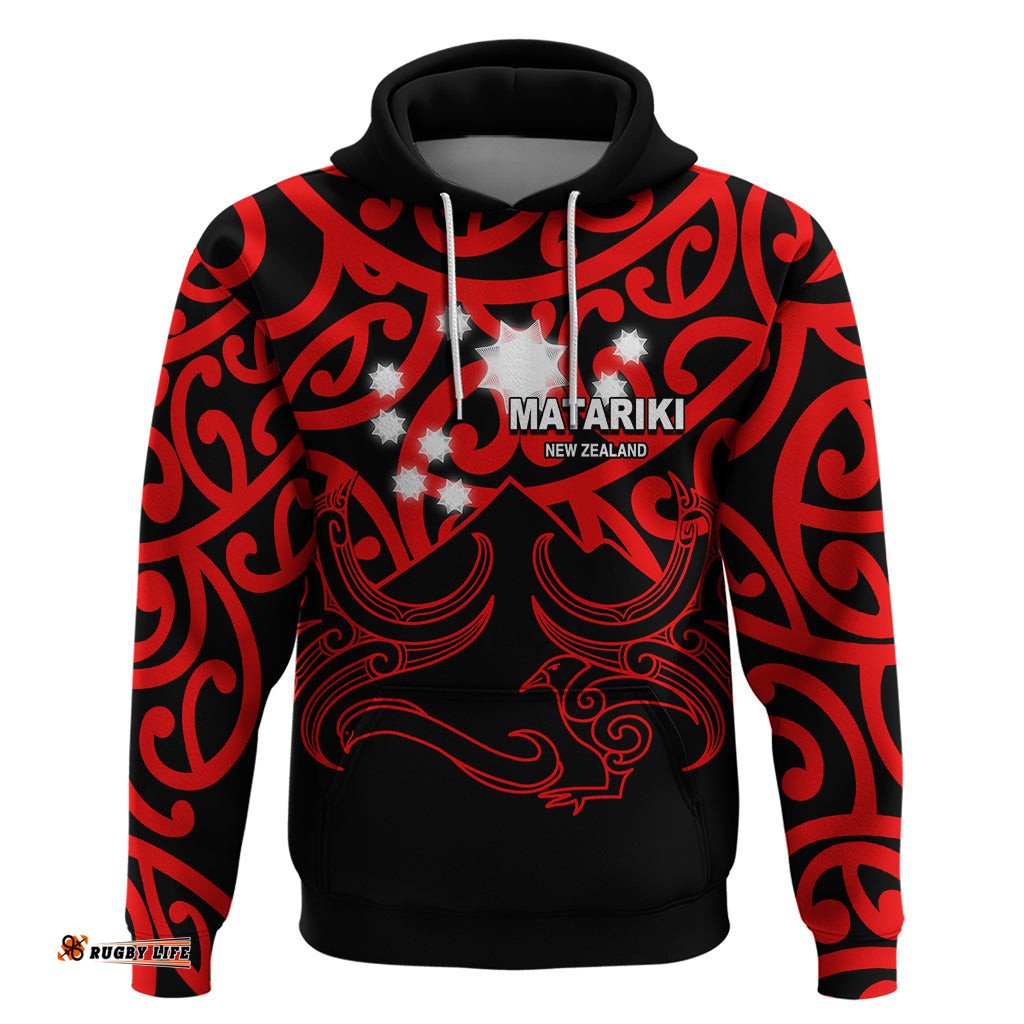 matariki new zealand hoodie maori new year red