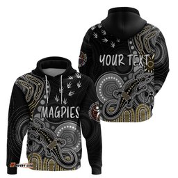 personalised naidoc week afl magpies hoodie aboriginal dot art lizard mix boomerang