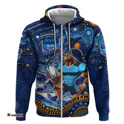 personalised mascot nsw blues rugby hoodie aboriginal galaxy