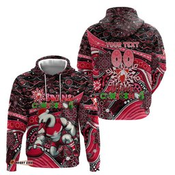 merry christmas afl swans hoodie aboriginal santa football mascot