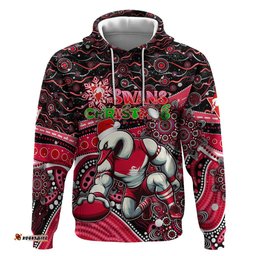 merry christmas afl swans hoodie aboriginal santa football mascot