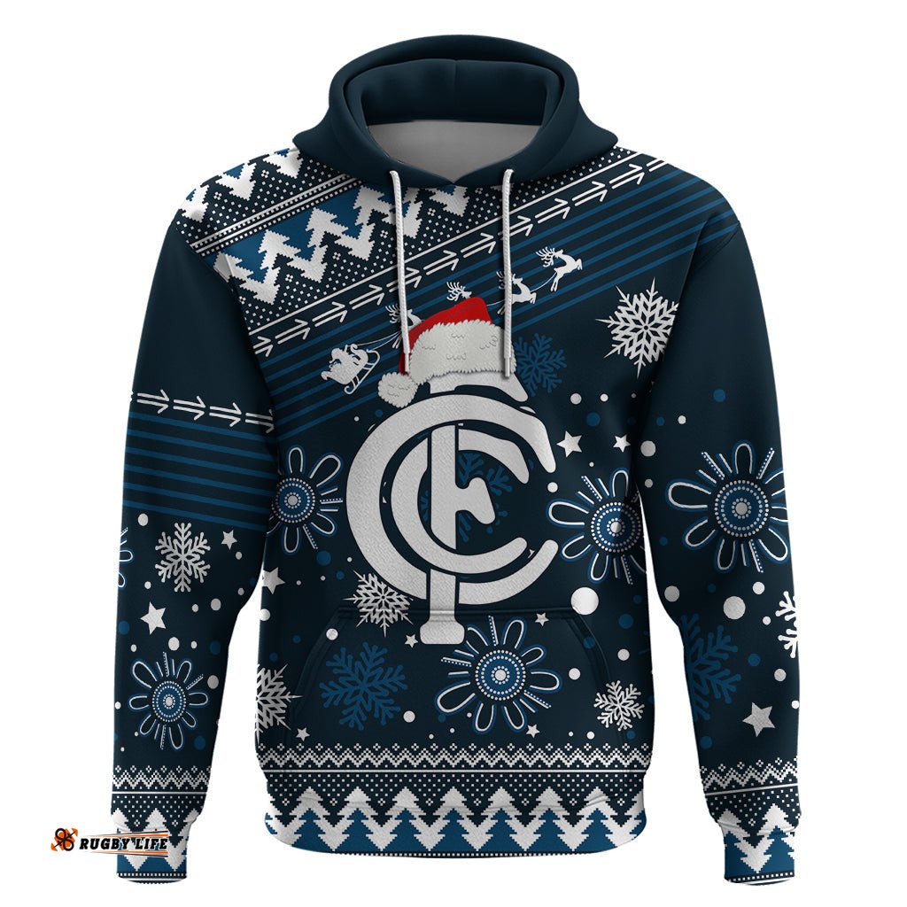 custom carlton blues football hoodie christmas vibe