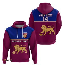 personalised brisbane lions football hoodie sporty maroon version