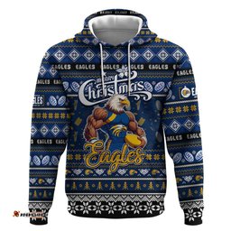 personalized eagles football xmas hoodie australia afl mascot