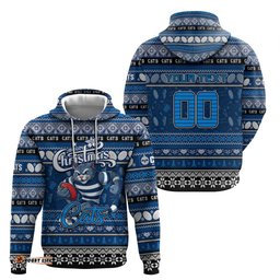 personalized cats football xmas hoodie australia afl mascot