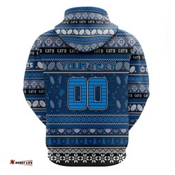 personalized cats football xmas hoodie australia afl mascot