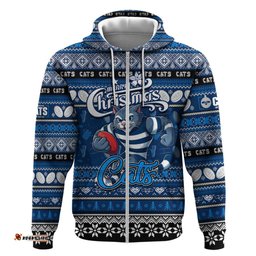 personalized cats football xmas hoodie australia afl mascot