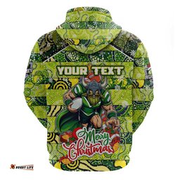 custom raiders rugby merry christmas hoodie indigenous australian art